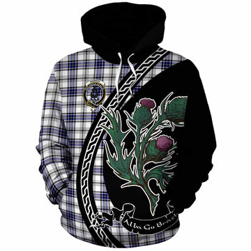 Hannay Family Crest Tartan Cotton Hoodie Alba Thistle Inspired