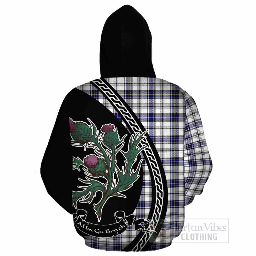Hannay Family Crest Tartan Cotton Hoodie Alba Thistle Inspired - Tartan Vibes Clothing