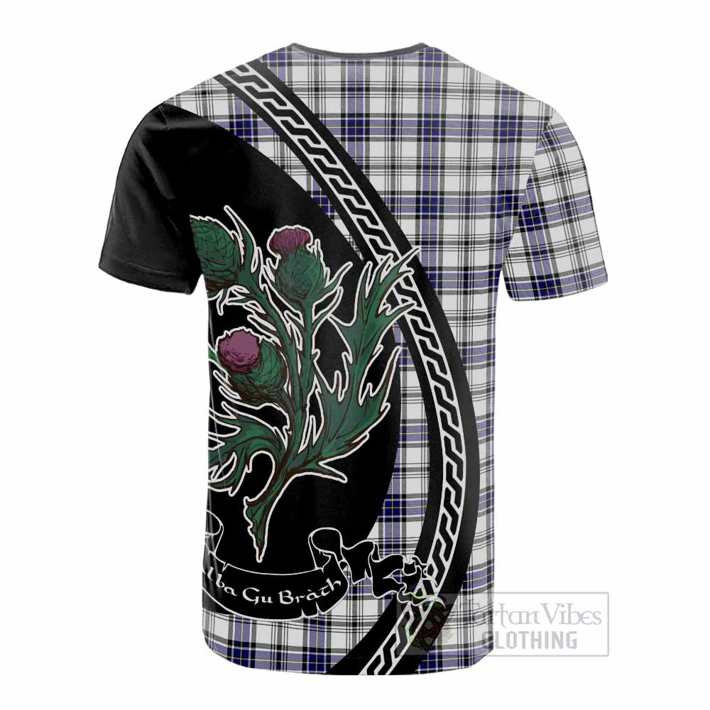 Hannay Family Crest Tartan Cotton T-shirt Alba Thistle Inspired - Tartan Vibes Clothing