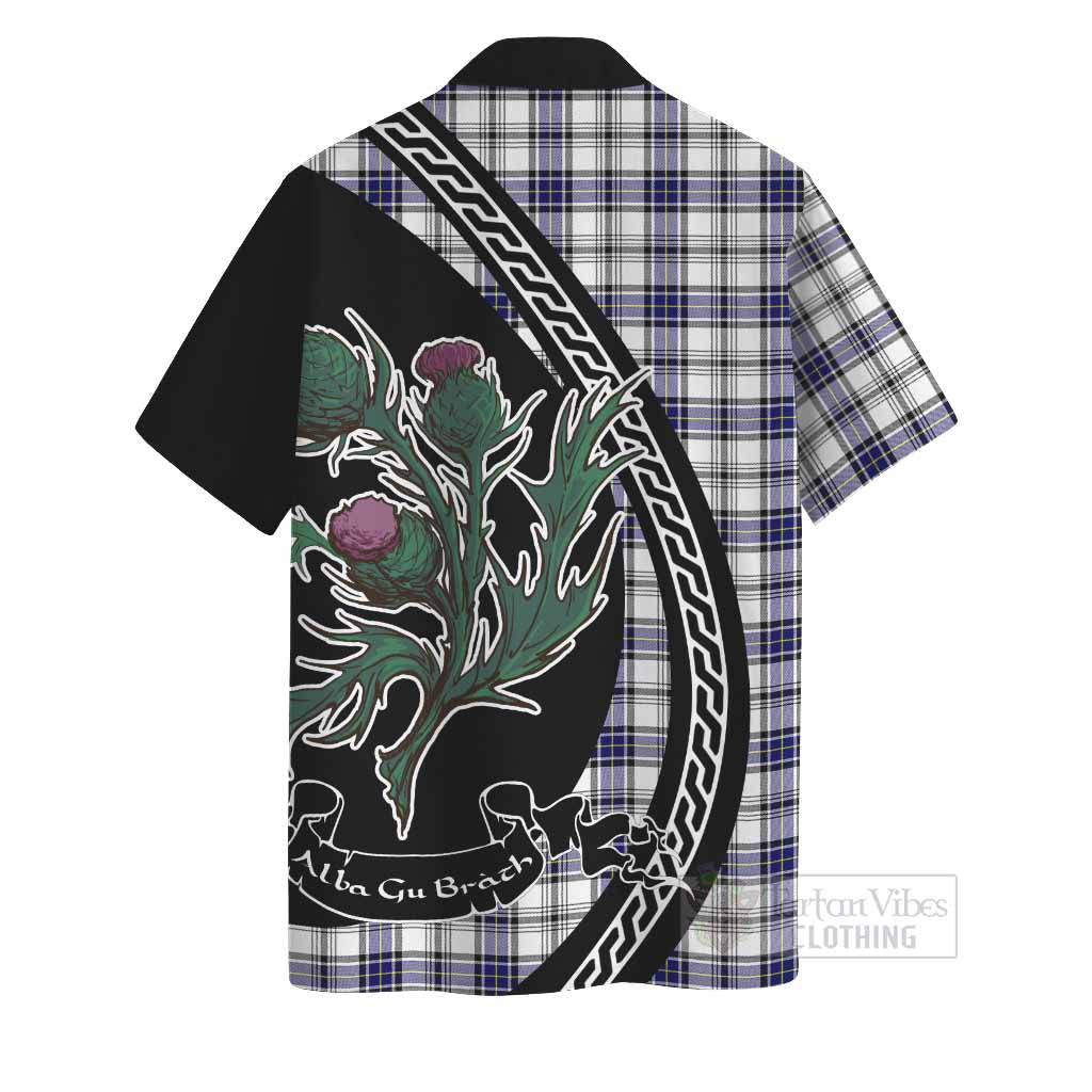 Hannay Family Crest Tartan Hawaiian Shirt Alba Thistle Inspired - Tartan Vibes Clothing