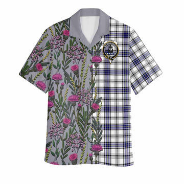 Hannay Family Crest Tartan Hawaiian Shirt Scottish Thistle Flower Pattern Half Style - Tartan Vibes Clothing
