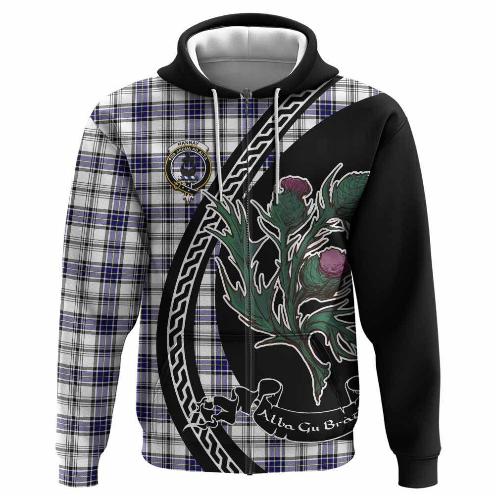 Hannay Family Crest Tartan Hoodie Alba Thistle Inspired - Tartan Vibes Clothing