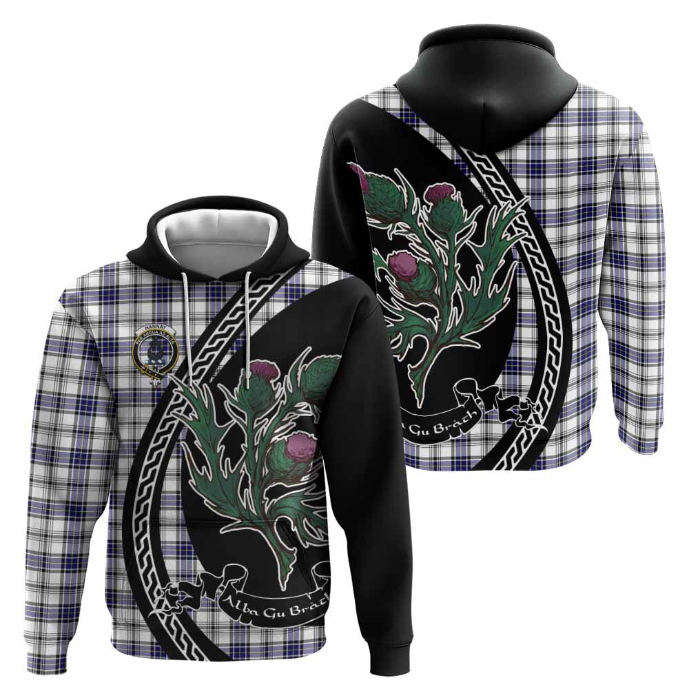Hannay Family Crest Tartan Hoodie Alba Thistle Inspired - Tartan Vibes Clothing