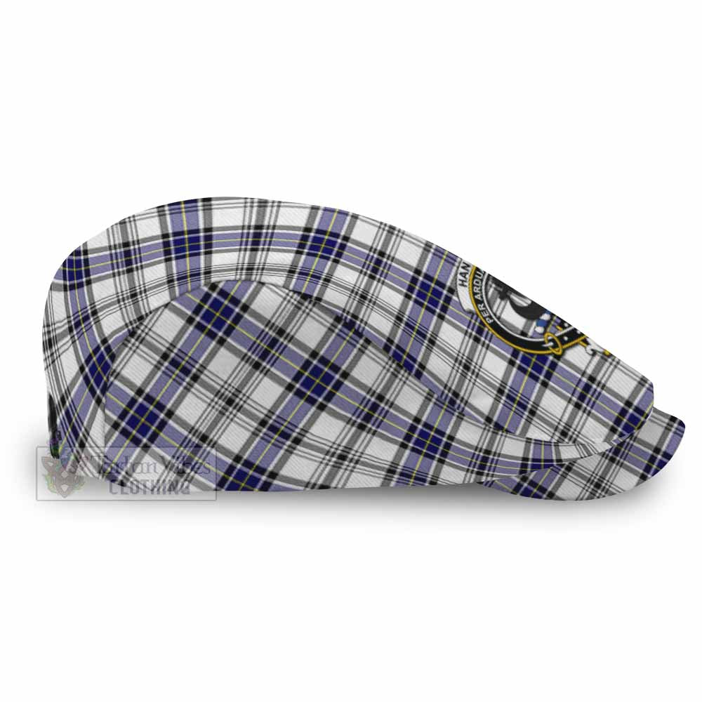 Hannay Family Crest Tartan Jeff Cap, Tartan Flat Cap