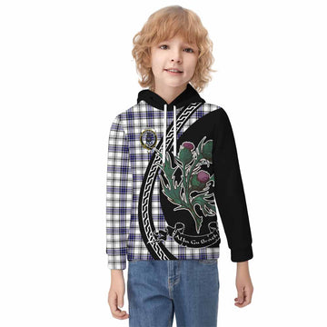 Hannay Family Crest Tartan Kid Hoodie Alba Thistle Inspired