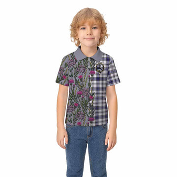 Hannay Family Crest Tartan Kid Polo Shirt Scottish Thistle Flower Pattern Half Style - Tartan Vibes Clothing
