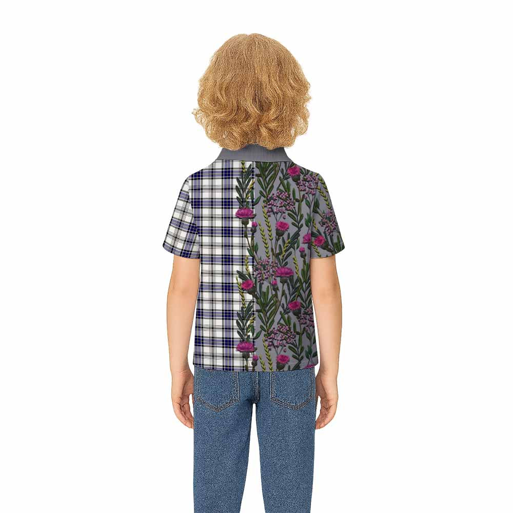 Hannay Family Crest Tartan Kid Polo Shirt Scottish Thistle Flower Pattern Half Style - Tartan Vibes Clothing