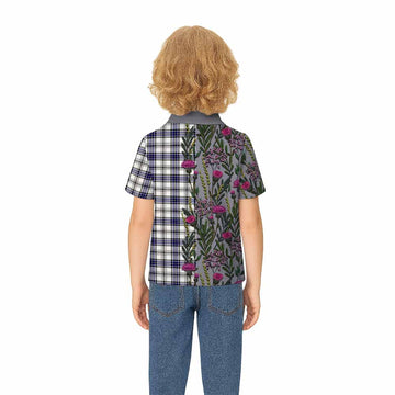 Hannay Family Crest Tartan Kid Polo Shirt Scottish Thistle Flower Pattern Half Style - Tartan Vibes Clothing