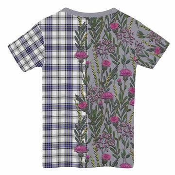 Hannay Family Crest Tartan Kid T-shirt Scottish Thistle Flower Pattern Half Style - Tartan Vibes Clothing