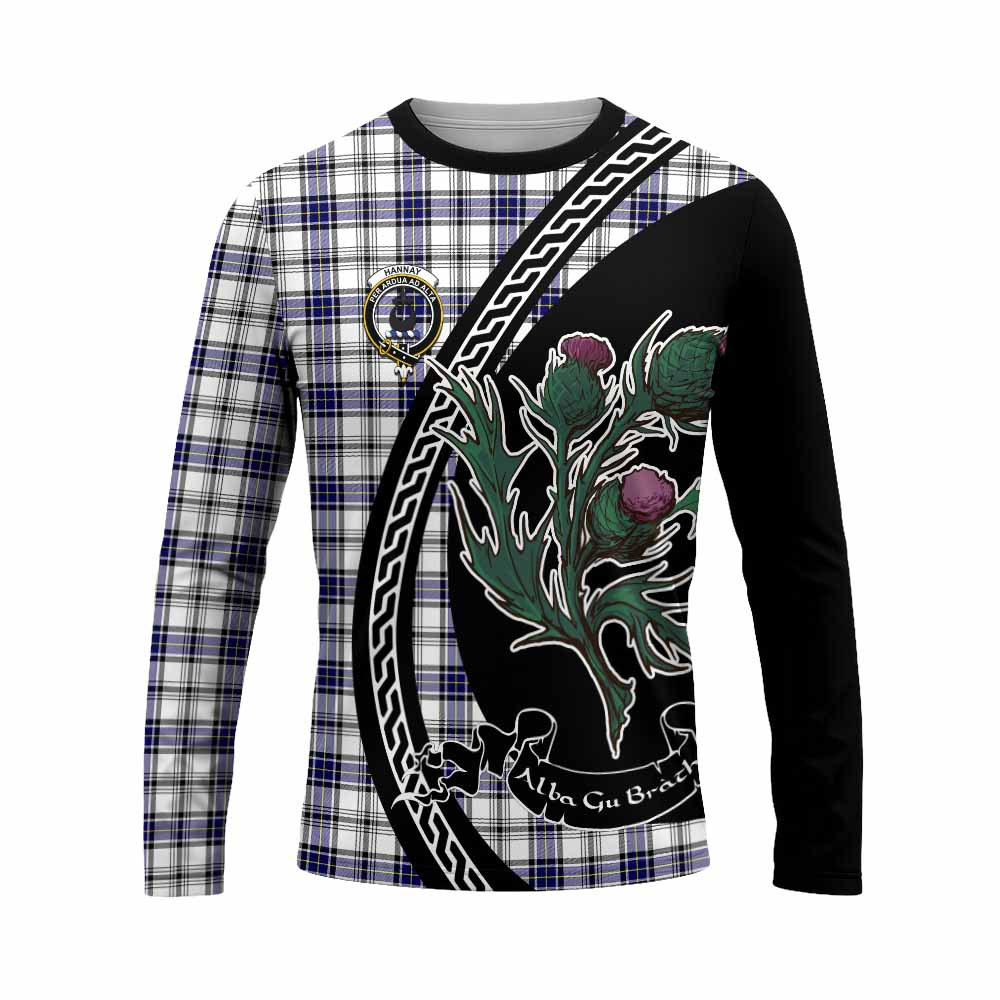 Hannay Family Crest Tartan Long Sleeve T-Shirt Alba Thistle Inspired - Tartan Vibes Clothing