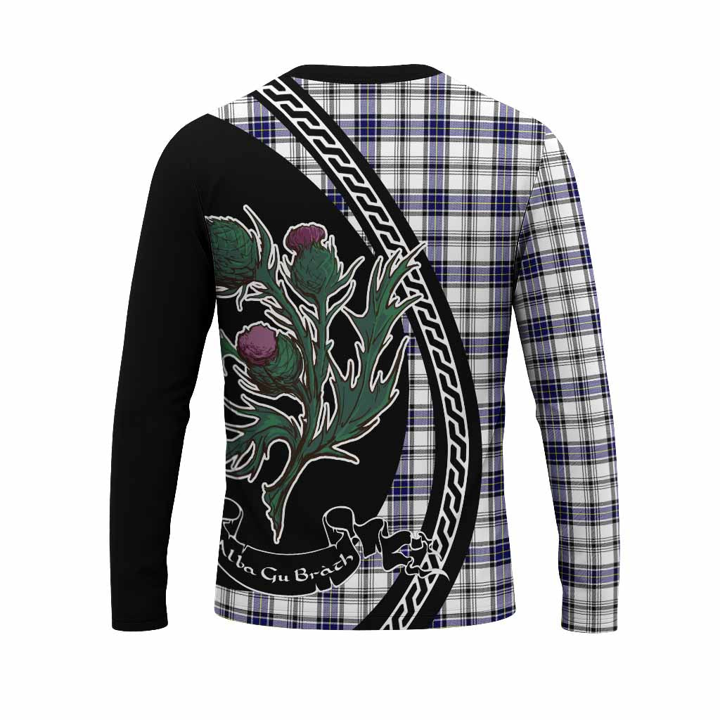 Hannay Family Crest Tartan Long Sleeve T-Shirt Alba Thistle Inspired - Tartan Vibes Clothing