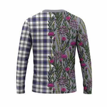 Hannay Family Crest Tartan Long Sleeve T-Shirt Scottish Thistle Flower Pattern Half Style - Tartan Vibes Clothing