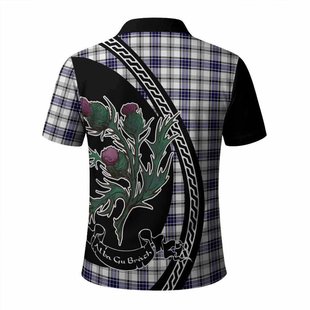Hannay Family Crest Tartan Polo Shirt Alba Thistle Inspired - Tartan Vibes Clothing
