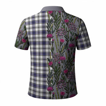 Hannay Family Crest Tartan Polo Shirt Scottish Thistle Flower Pattern Half Style