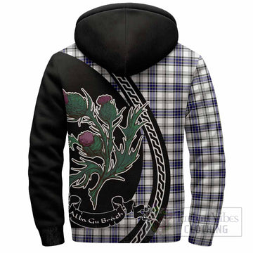 Hannay Family Crest Tartan Sherpa Hoodie Alba Thistle Inspired