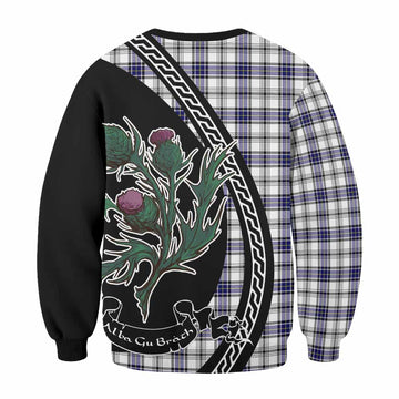 Hannay Family Crest Tartan Sweatshirt Alba Thistle Inspired