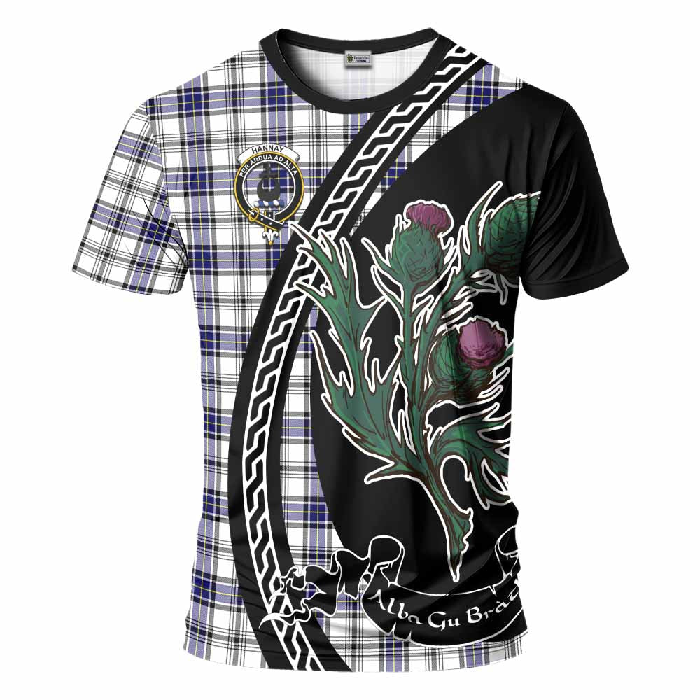 Hannay Family Crest Tartan T-Shirt Alba Thistle Inspired - Tartan Vibes Clothing