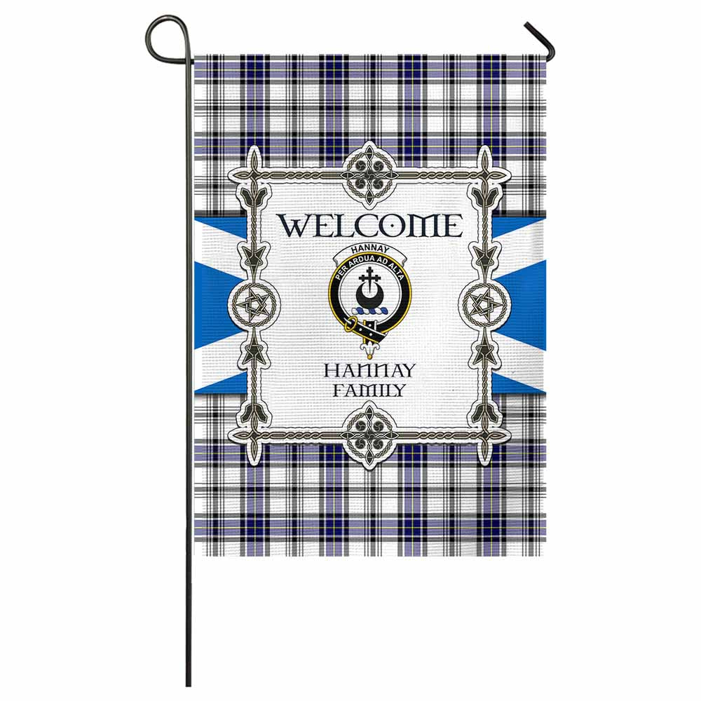 Hannay Family Crest Tartan Welcome Garden Flag Saltire Harmony Style - Tartan Vibes Clothing