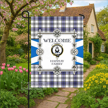 Hannay Family Crest Tartan Welcome Garden Flag Saltire Harmony Style