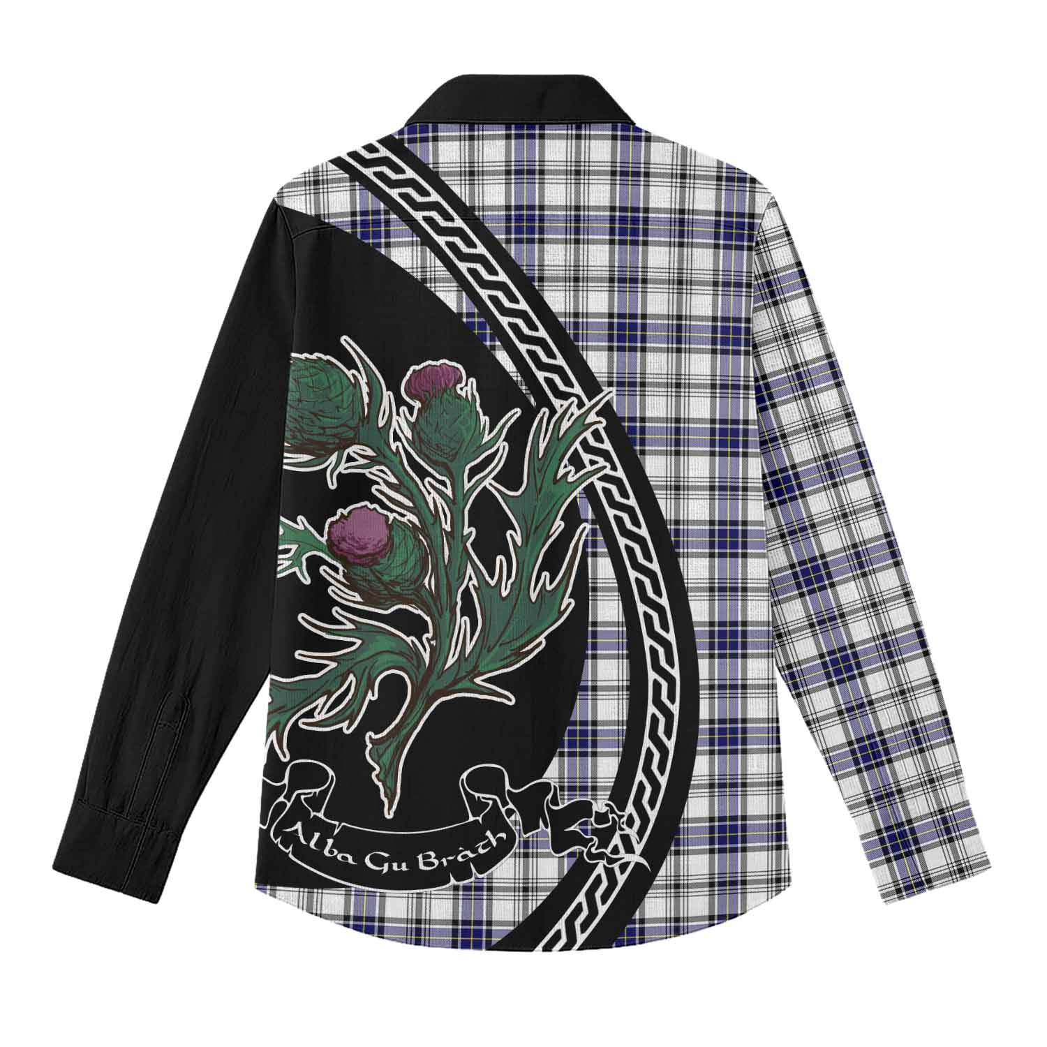 Hannay Family Crest Tartan Women Casual Shirt Alba Thistle Inspired - Tartan Vibes Clothing