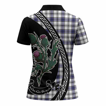 Hannay Family Crest Tartan Women Polo Shirt Alba Thistle Inspired - Tartan Vibes Clothing