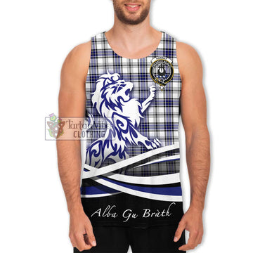 Hannay Tartan Men's Tank Top with Alba Gu Brath Regal Lion Emblem Men - Tartanvibesclothing Shop