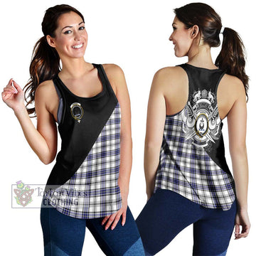 Hannay Tartan Women's Racerback Tanks with Family Crest and Military Logo Style 4XL - Tartanvibesclothing Shop