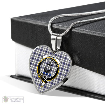 Hannay Modern Tartan Heart Necklace with Family Crest