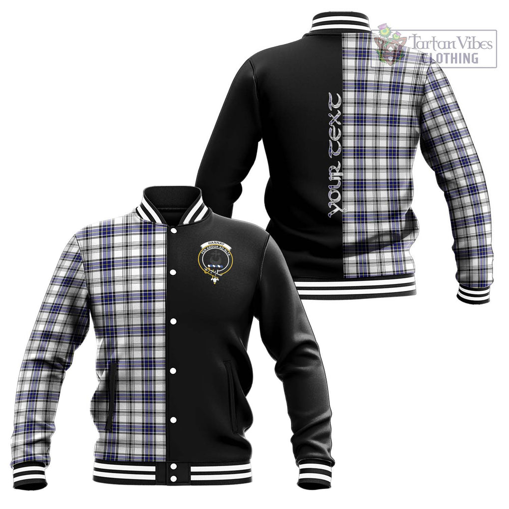 Hannay Tartan Baseball Jacket with Family Crest and Half Of Me Style Unisex - Tartanvibesclothing Shop