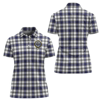 Hannay Modern Tartan Polo Shirt with Family Crest For Women