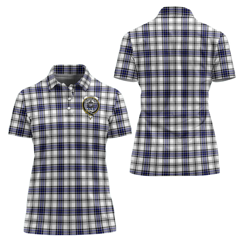 hannay-modern-tartan-polo-shirt-with-family-crest-for-women