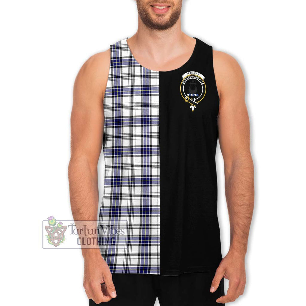 Hannay Tartan Men's Tank Top with Family Crest and Half Of Me Style Men - Tartanvibesclothing Shop