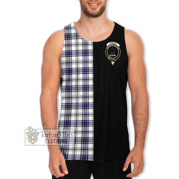 Hannay Tartan Men's Tank Top with Family Crest and Half Of Me Style Men - Tartanvibesclothing Shop