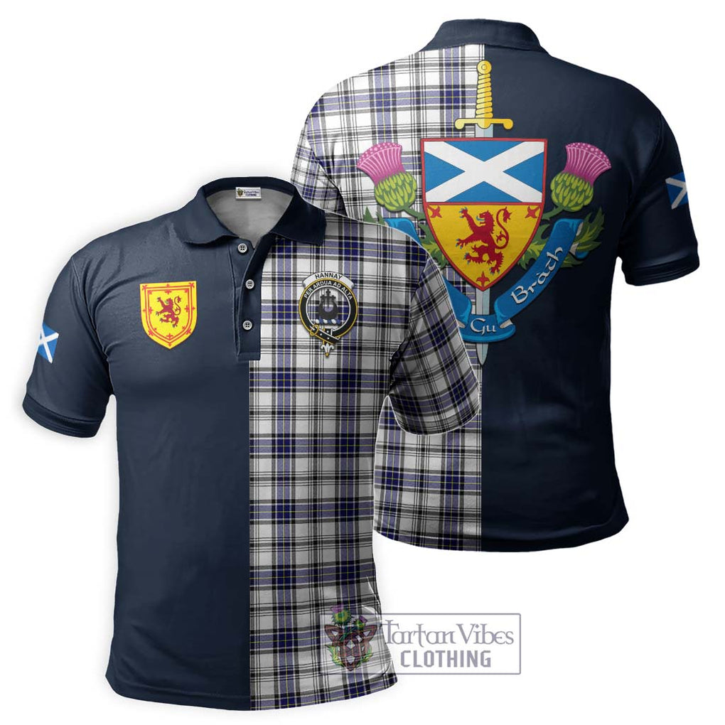 Tartan Vibes Clothing Hannay Modern Tartan Polo Shirt with Scottish Lion Royal Arm Half Style