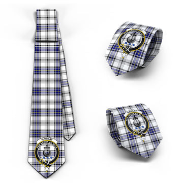 Hannay Tartan Classic Necktie with Family Crest