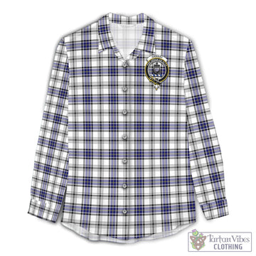 Hannay Tartan Women's Casual Shirt with Family Crest
