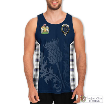 Hannay Modern Tartan Men's Tanks Top with Family Crest and Scottish Thistle Vibes Sport Style