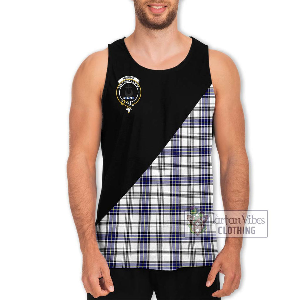 Hannay Tartan Men's Tank Top with Family Crest and Military Logo Style Men - Tartanvibesclothing Shop