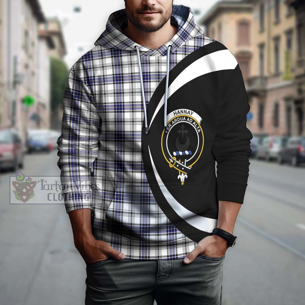 Tartan Vibes Clothing Hannay Modern Tartan Hoodie with Family Crest Circle Style