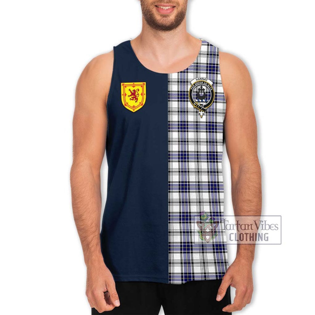 Tartan Vibes Clothing Hannay Modern Tartan Men's Tank Top with Scottish Lion Royal Arm Half Style