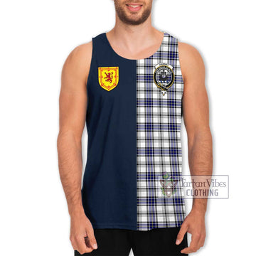 Tartan Vibes Clothing Hannay Modern Tartan Men's Tank Top with Scottish Lion Royal Arm Half Style