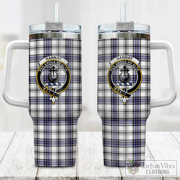 Hannay Modern Tartan and Family Crest Tumbler with Handle