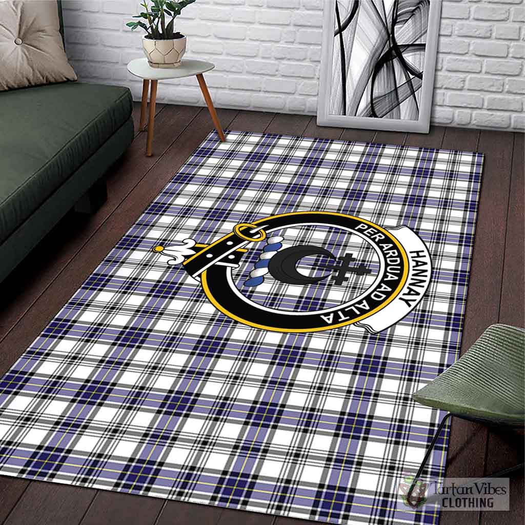 Tartan Vibes Clothing Hannay Modern Tartan Area Rug with Family Crest