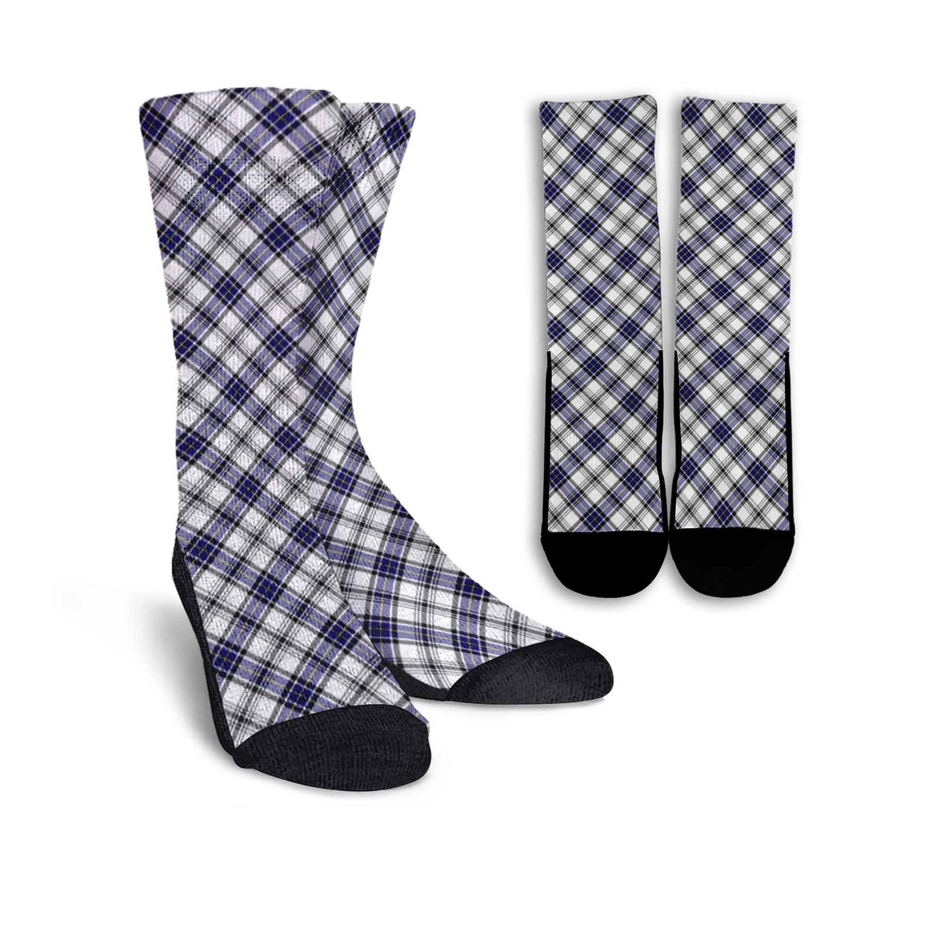 Hannay Modern Tartan Crew Socks Cross Tartan Style - Tartanvibesclothing