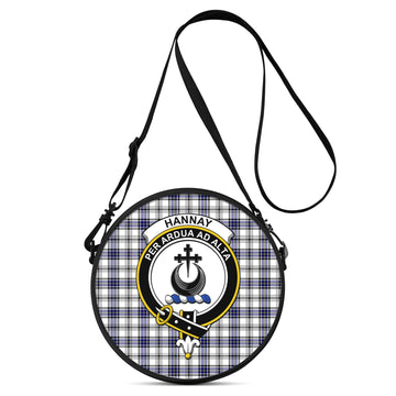 Hannay Tartan Round Satchel Bags with Family Crest