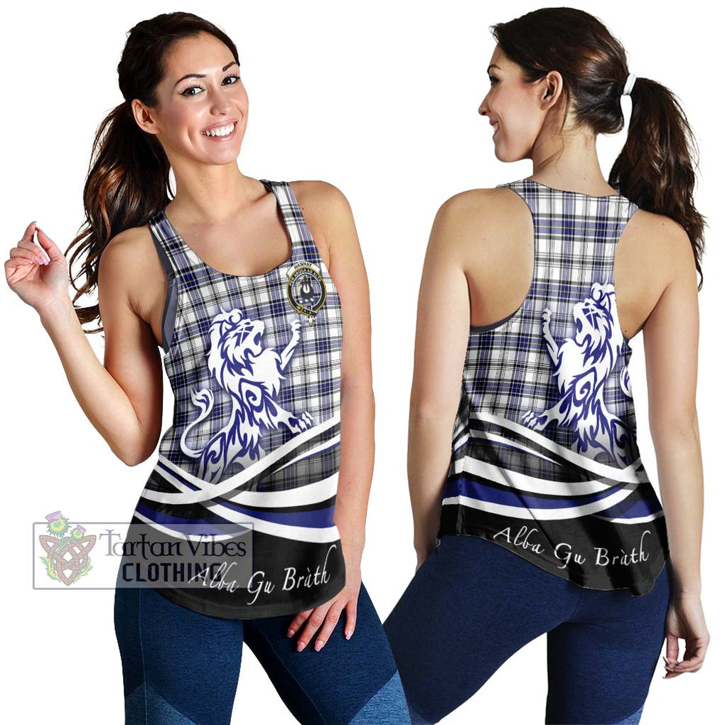 Hannay Tartan Women's Racerback Tanks with Alba Gu Brath Regal Lion Emblem 4XL - Tartanvibesclothing Shop