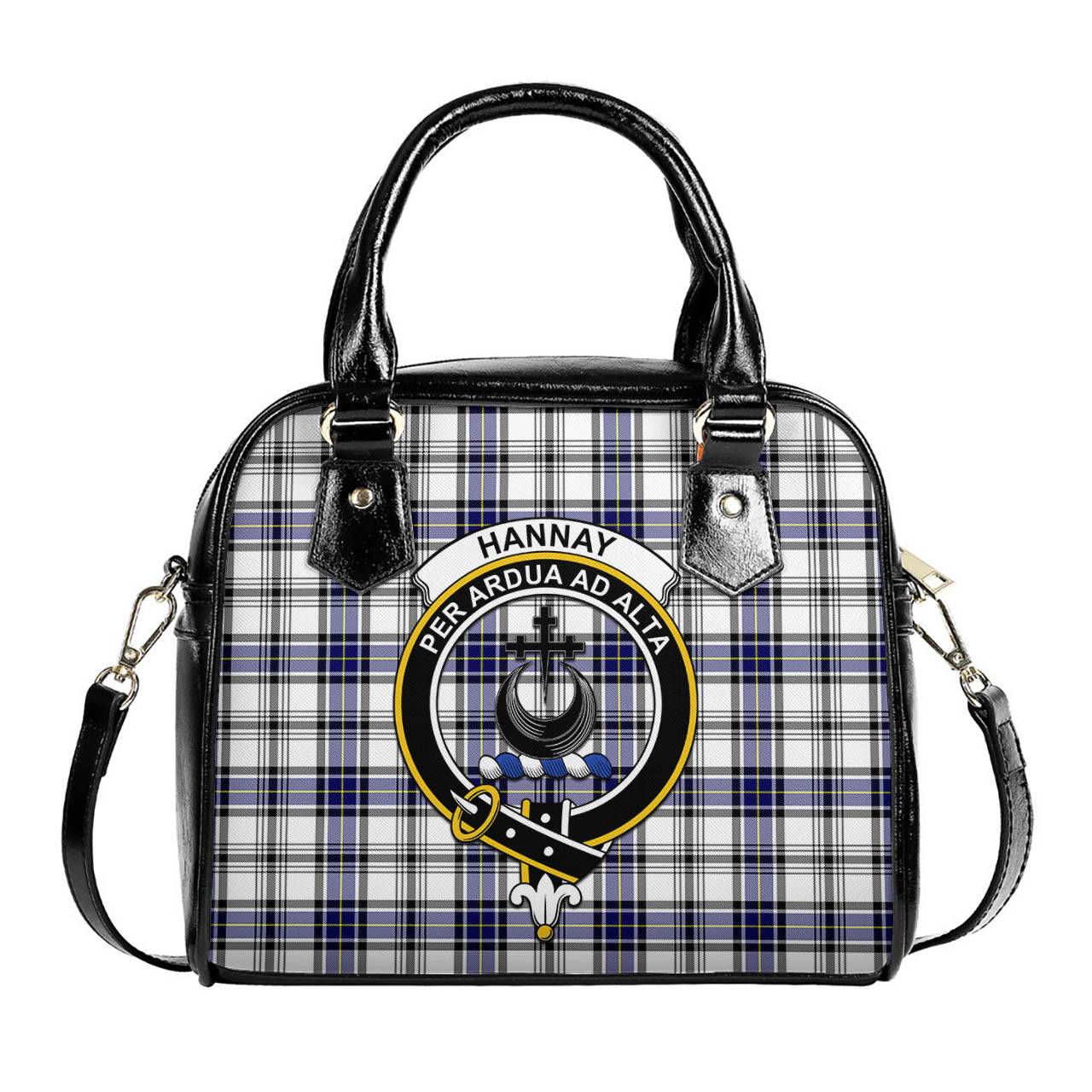 Hannay Modern Tartan Shoulder Handbags with Family Crest One Size 6*25*22 cm - Tartanvibesclothing