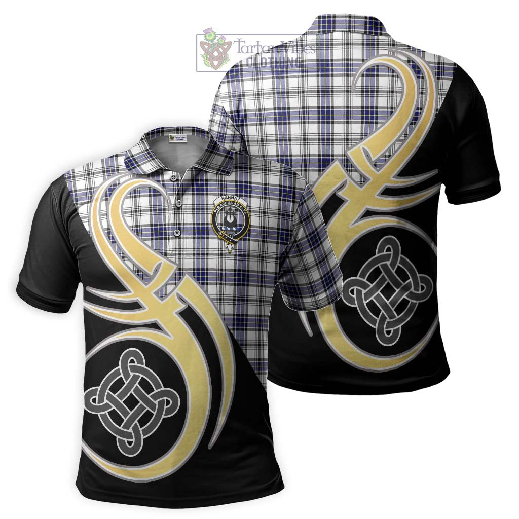 Hannay Tartan Polo Shirt with Family Crest and Celtic Symbol Style Kid - Tartan Vibes Clothing