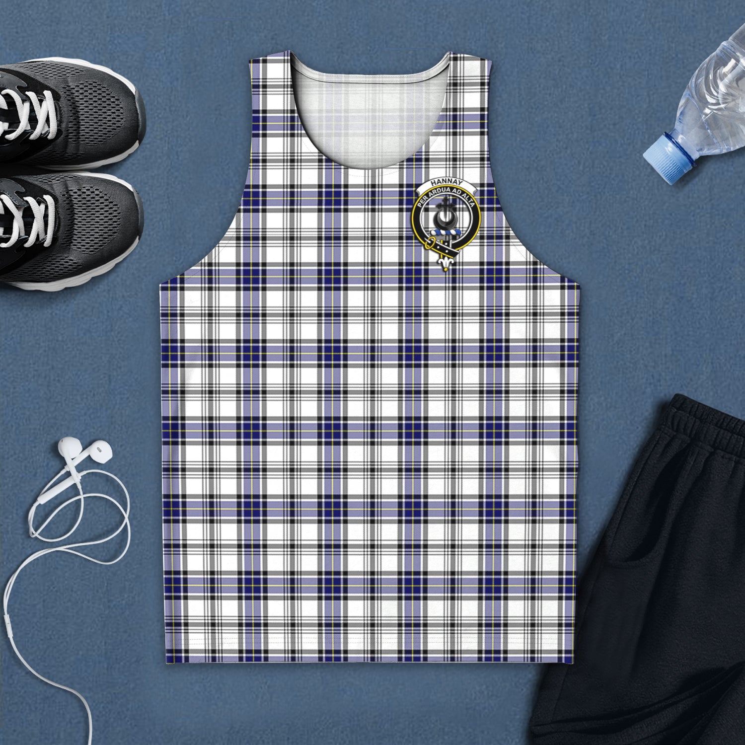 hannay-modern-tartan-mens-tank-top-with-family-crest