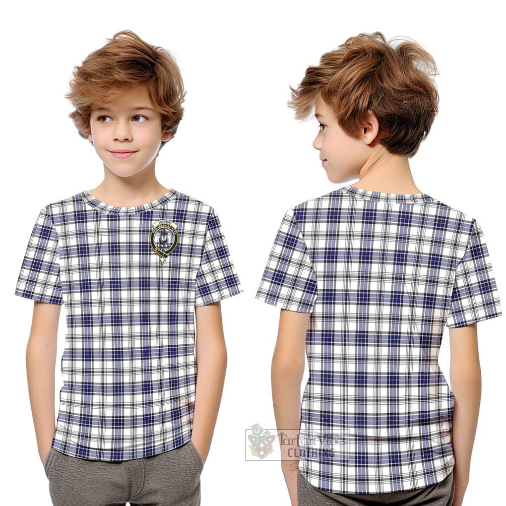 Hannay Tartan Kid T-Shirt with Family Crest Youth XL Size14 - Tartanvibesclothing Shop